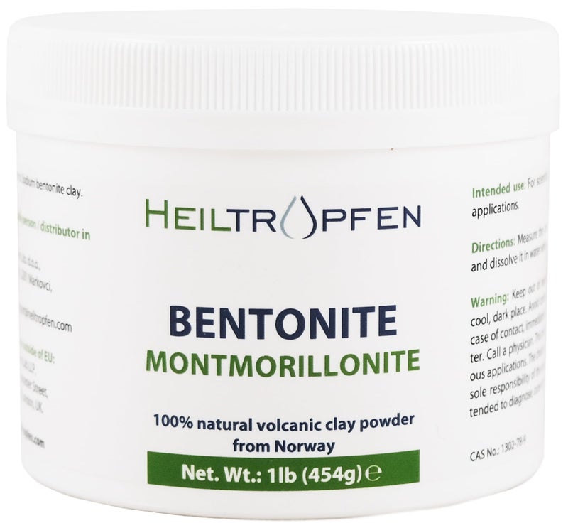 Heiltropfen Bentonite Montmorillonite powder, 1 Pound, ULTRA FINE, Montmorillonite content: 95%, Natural Mineral Dust. HeiltropfenÂ® - Image 1